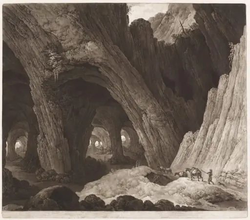 Travelers Resting in Gigantic Caverns