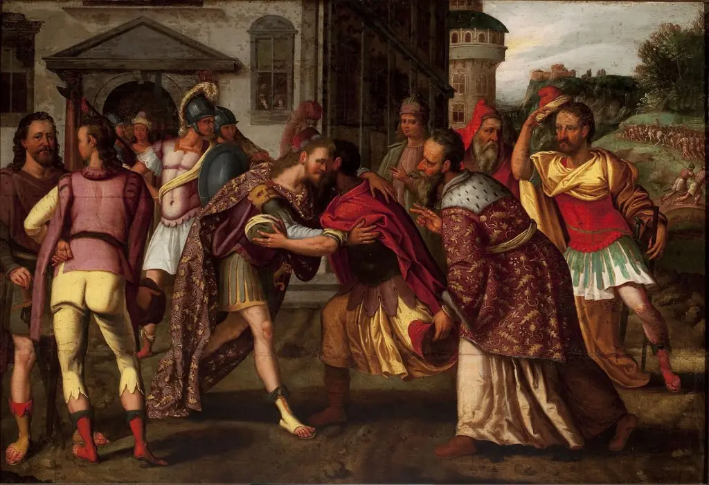 Absalom propitiating friends (2 Samuel 15:2-5)