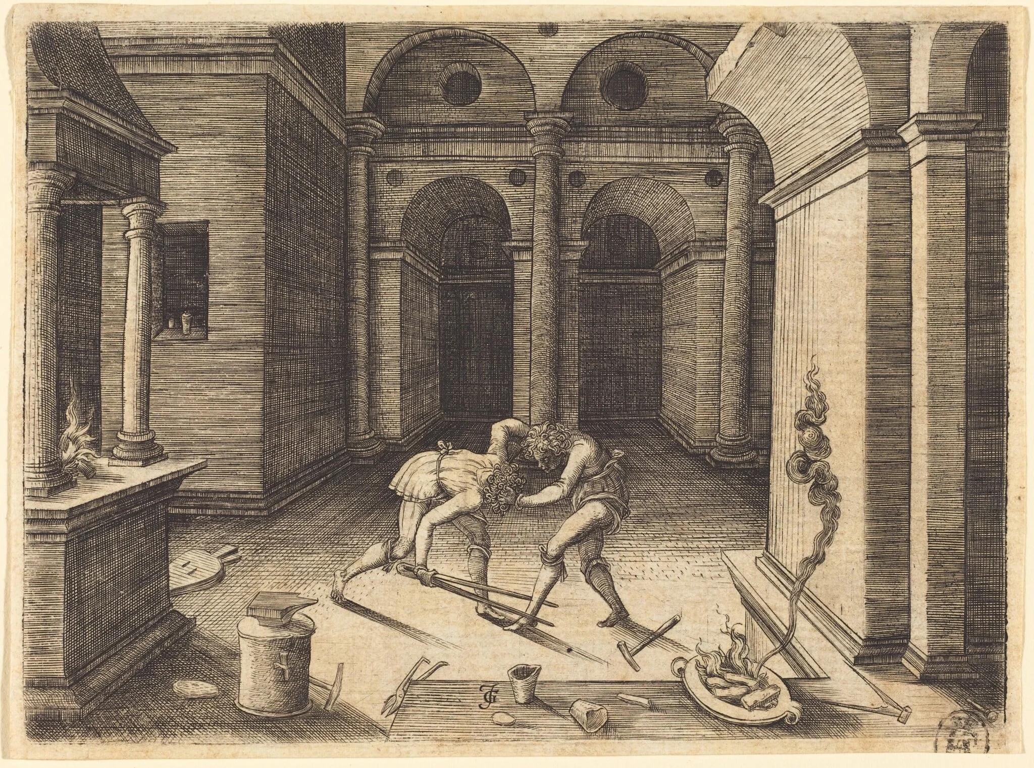 Two Apprentices Fighting
