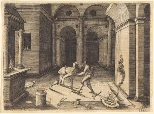Two Apprentices Fighting