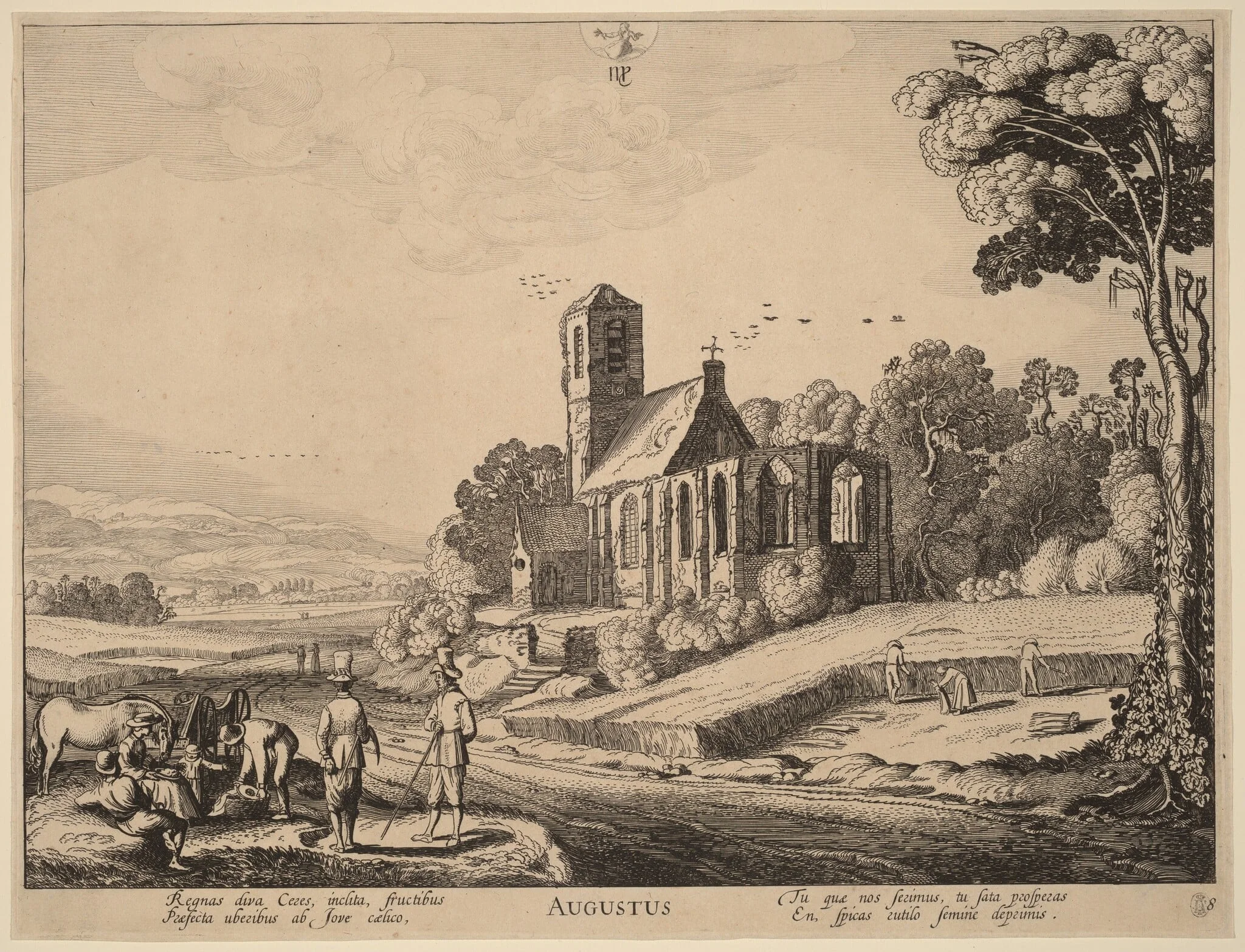 August, by Jan van de Velde, ink, 1617