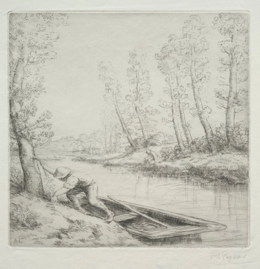Morning on the River (Le Matin sur la rivière), by Alphonse Legros, 1884