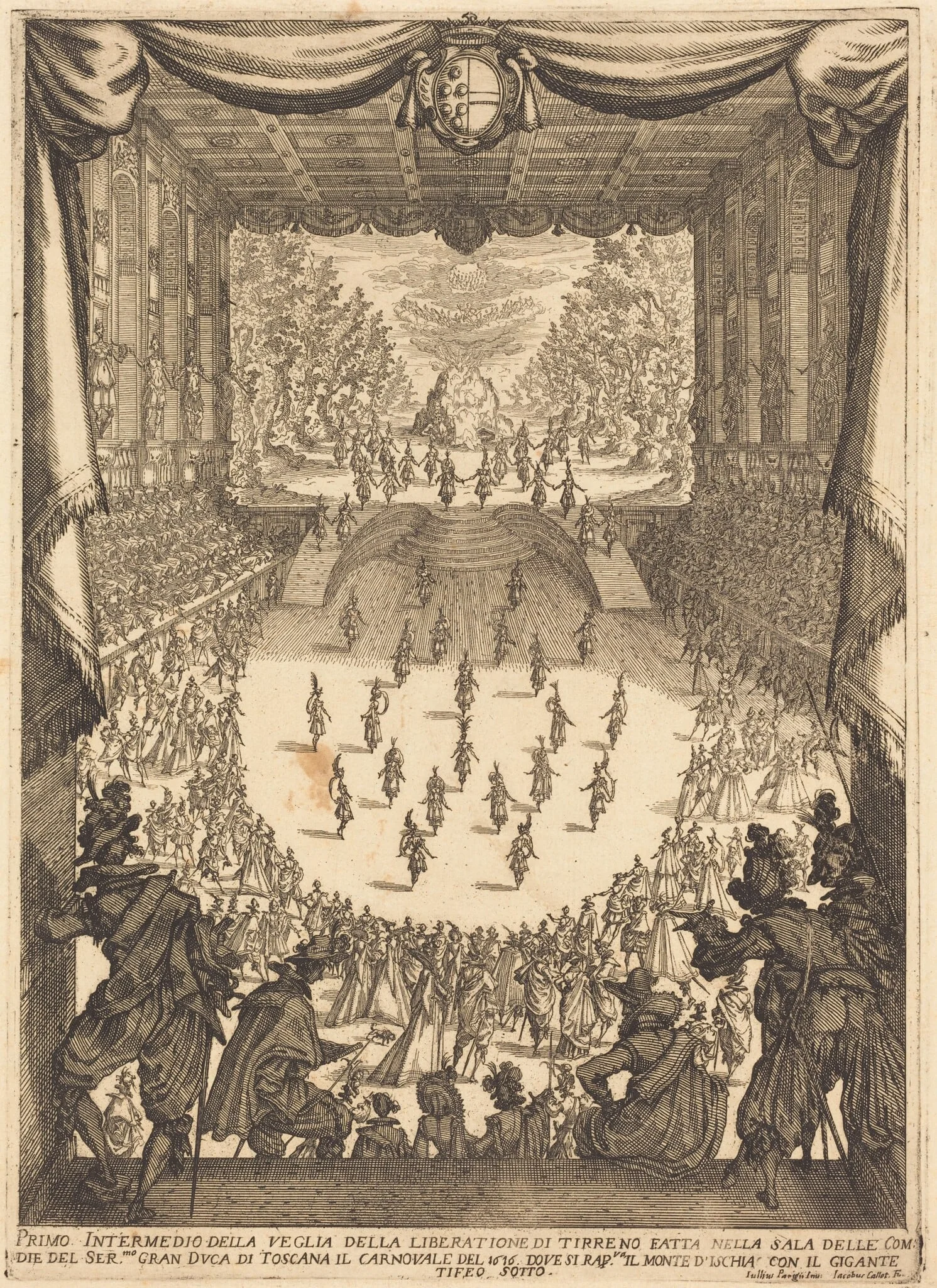 First Intermezzo, by Jacques Callot, ink, 1617