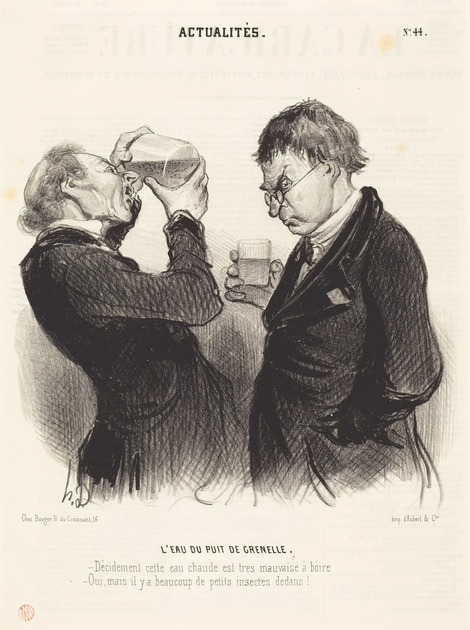 L'Eau du puits de Grenelle, by Honoré Daumier, ink, 1841