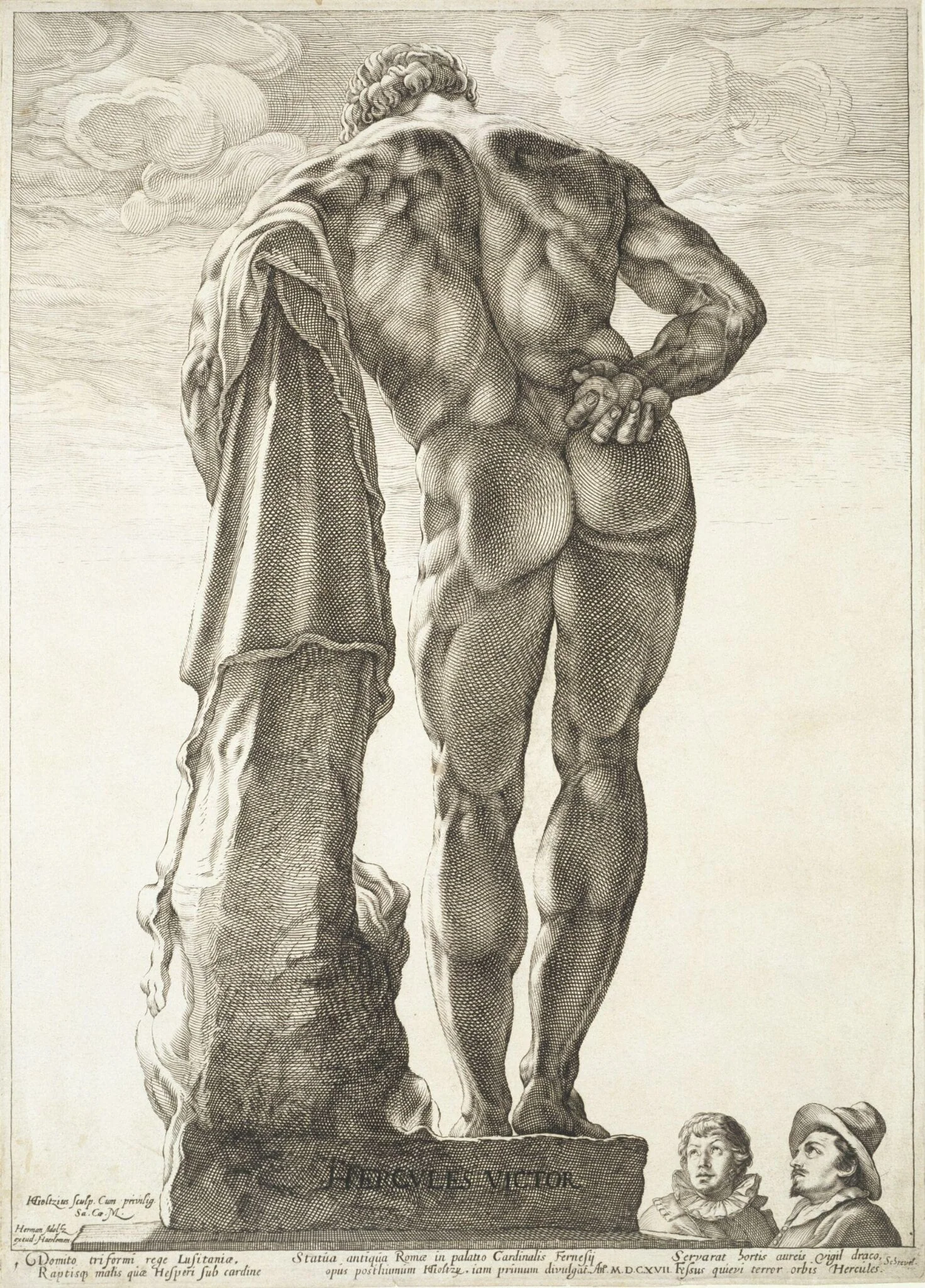 The Farnese Hercules, by Hendrik Goltzius, ink, 1592