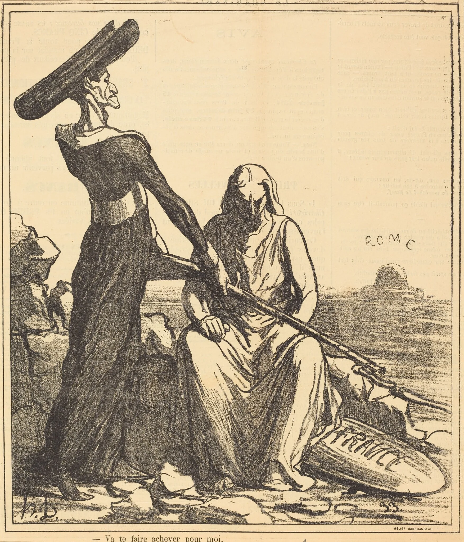 Va te faire achever pour moi, by Honoré Daumier, 1871
