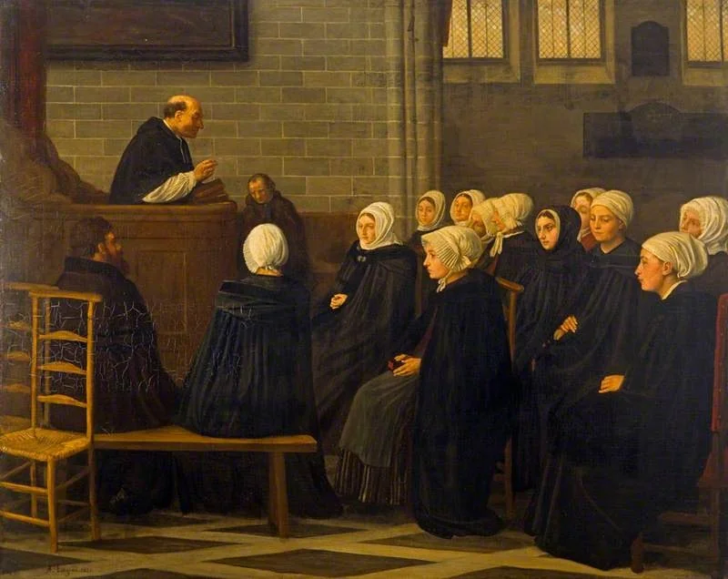 The Sermon, by Alphonse Legros, oil, 1871