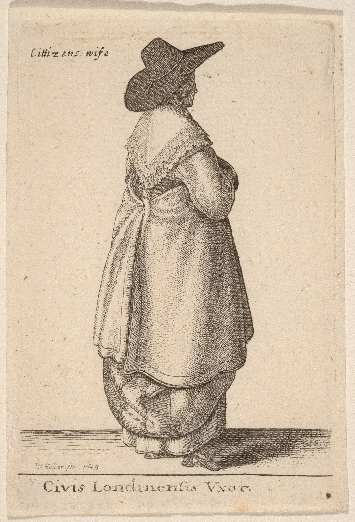 Civis Londinensis Vxor, by Wenceslaus Hollar, ink, 1643