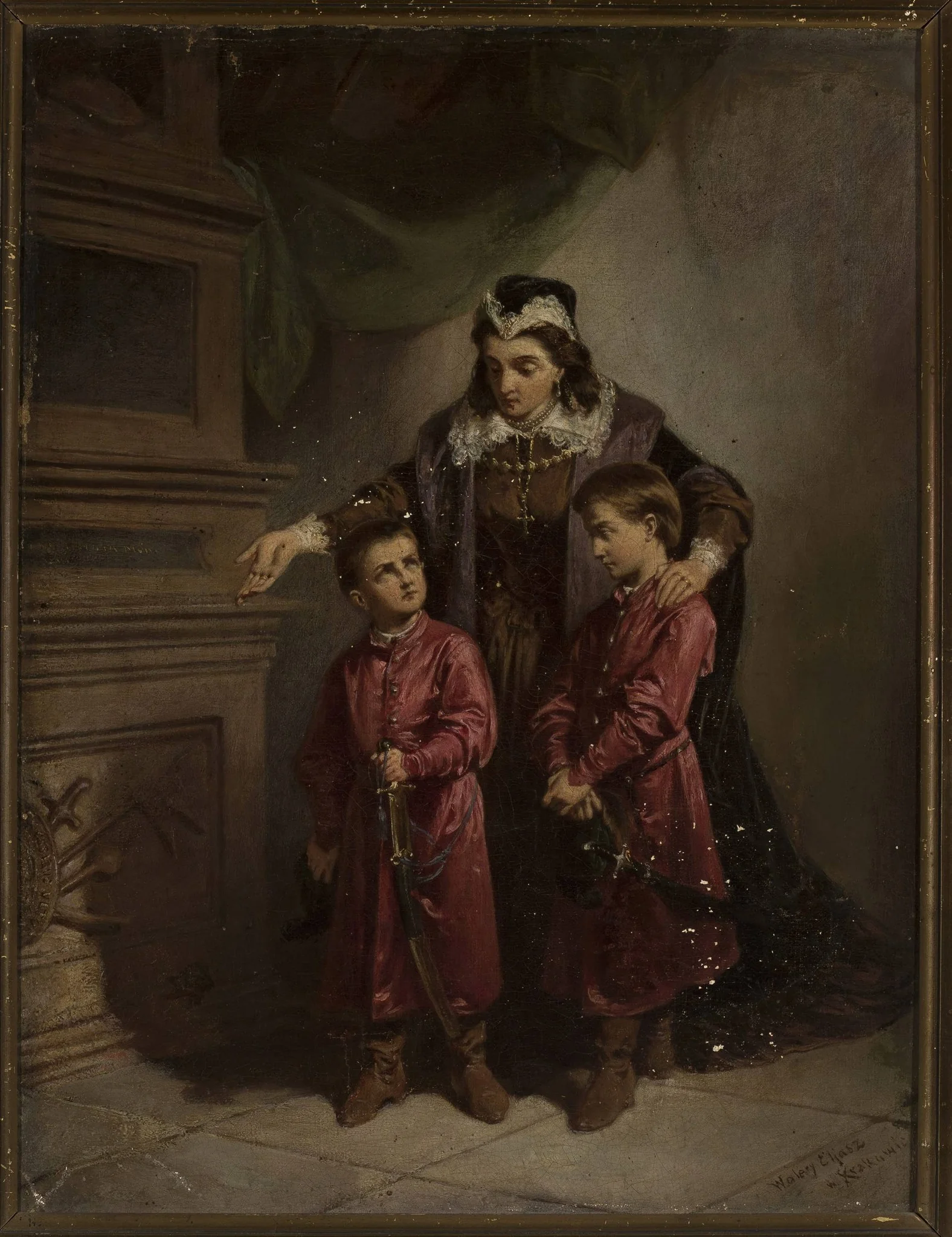Teofila Sobieska with her sons at the grave of Żółkiewski