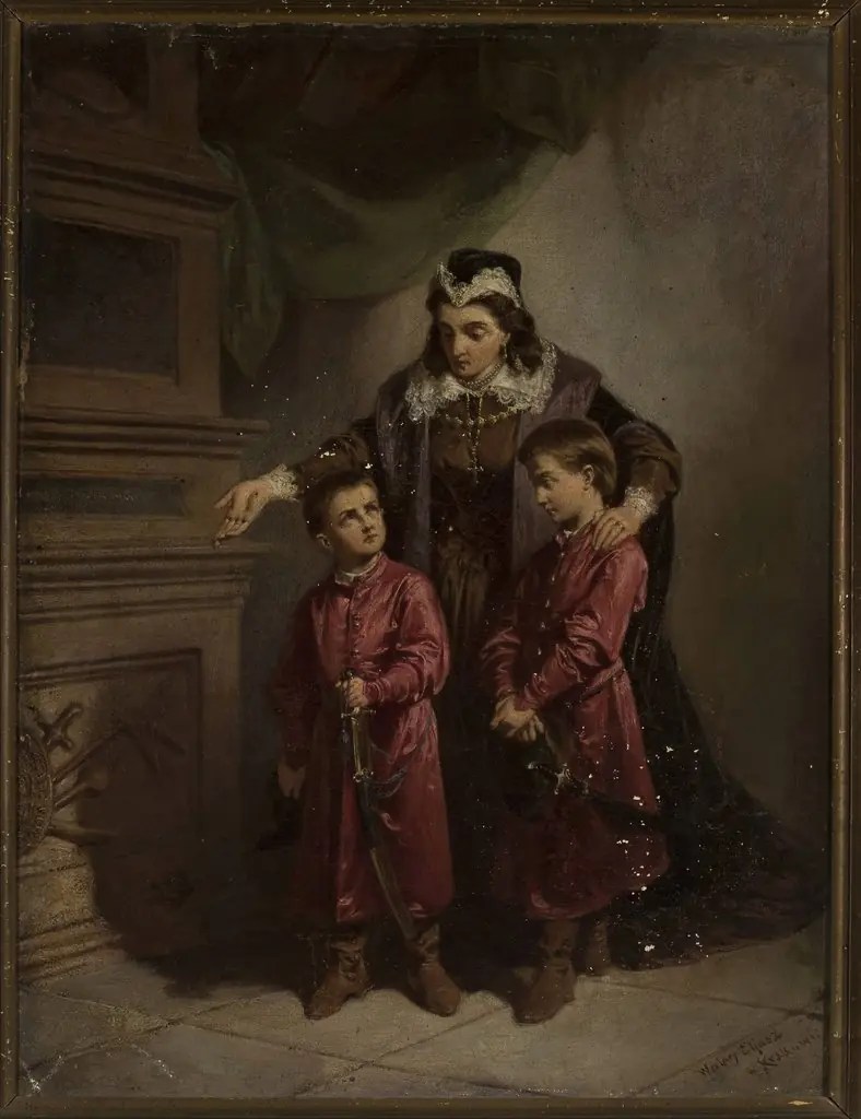 Teofila Sobieska with her sons at the grave of Żółkiewski