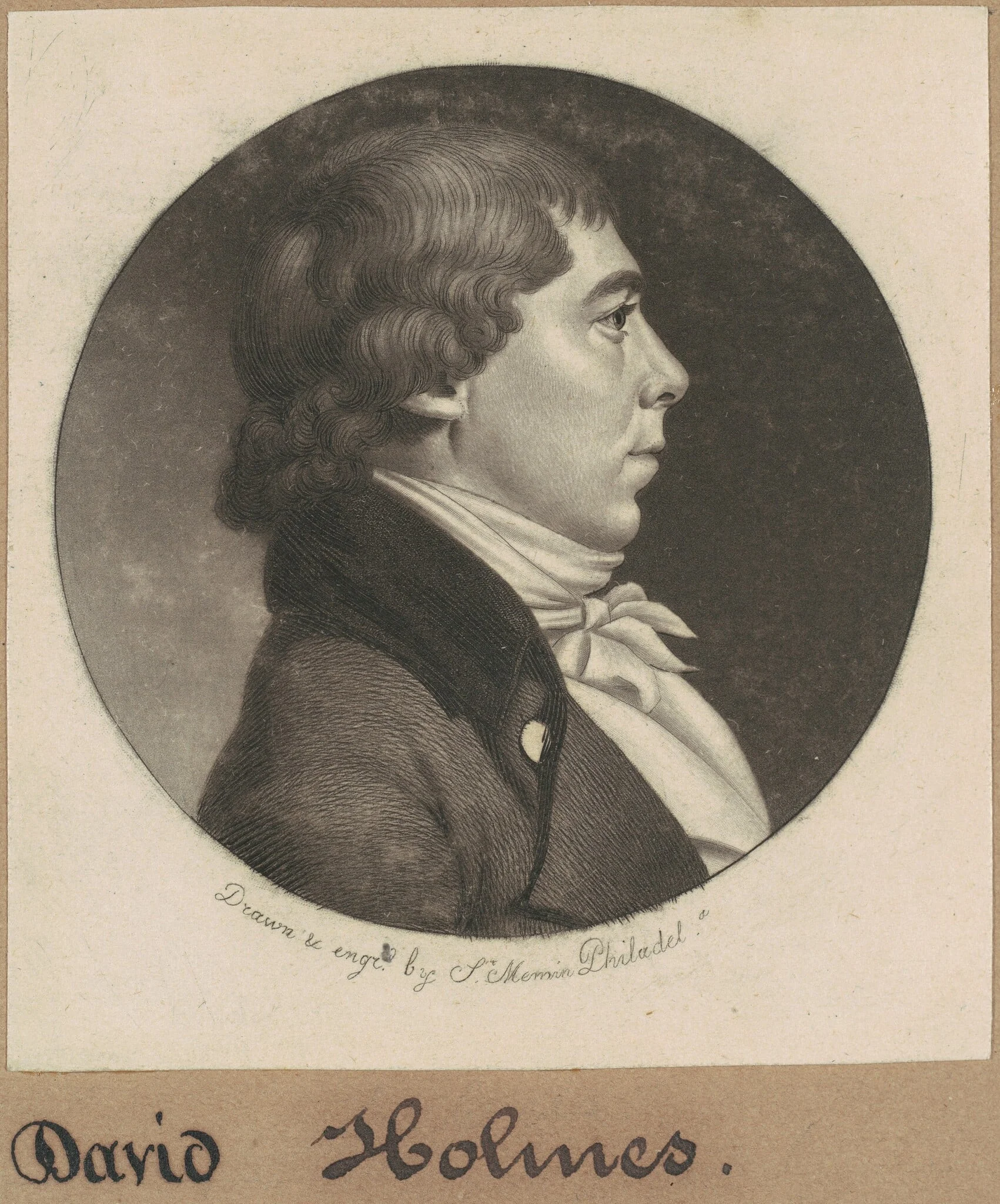 David Holmes, by Charles Balthazar Julien Févret de Saint-Mémin, ink, 1799