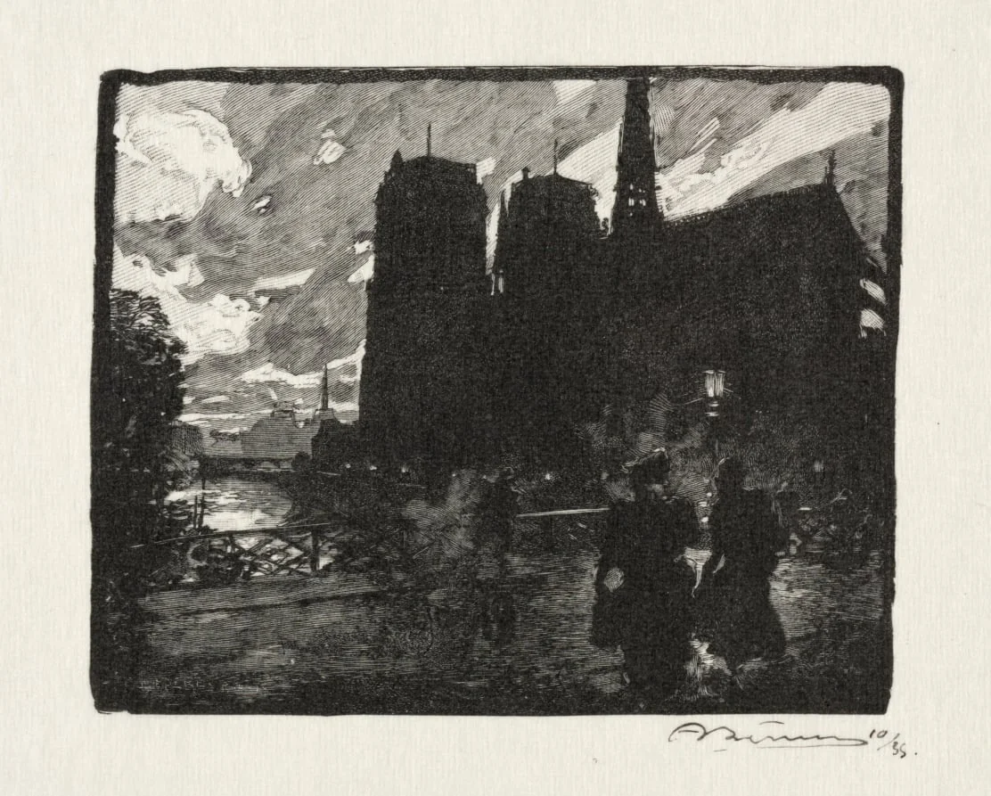 Notre Dame, le Soir, by Auguste Lepère, 1890