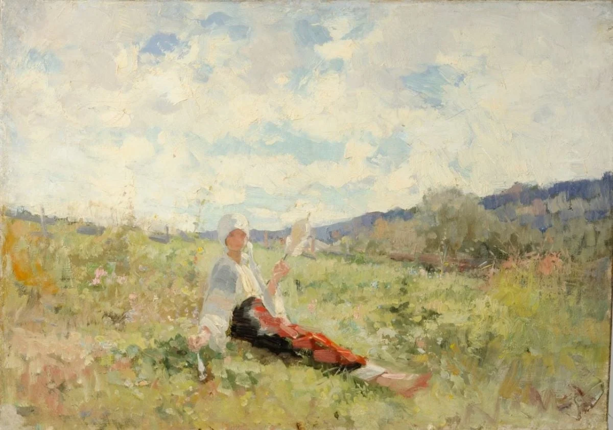 Țărancă torcând, by Nicolae Grigorescu, unspecified, 1850