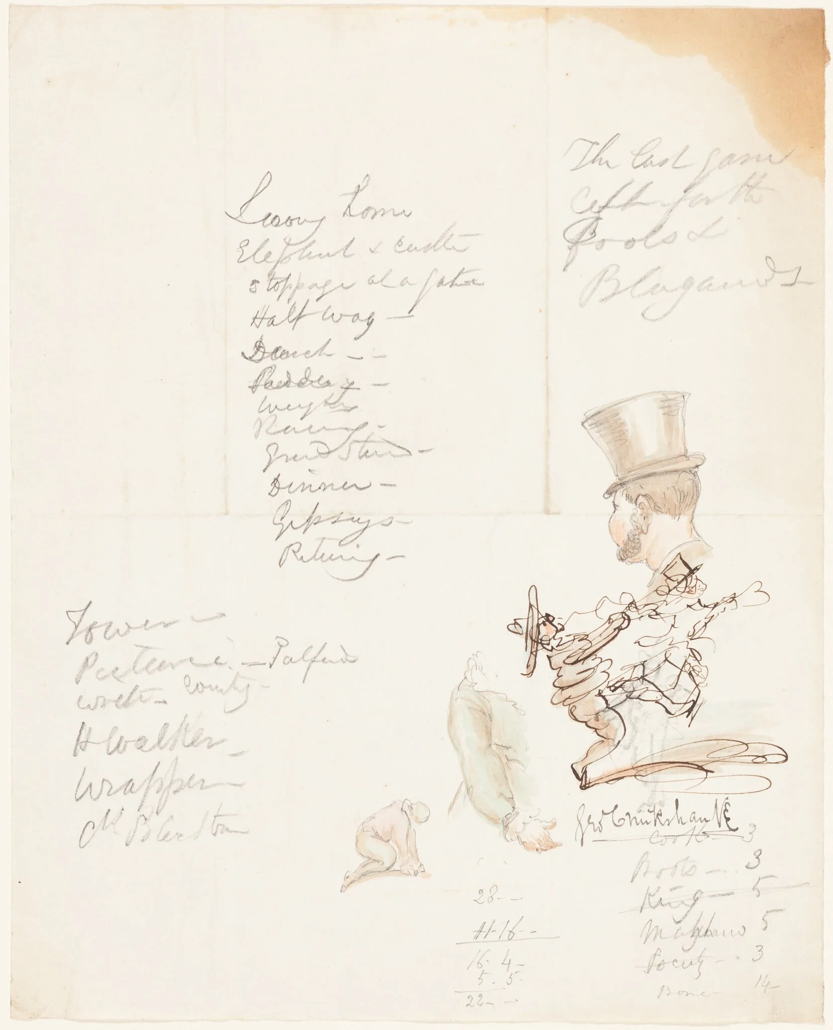 Sketches of Head, Arm, and Kneeling Figure