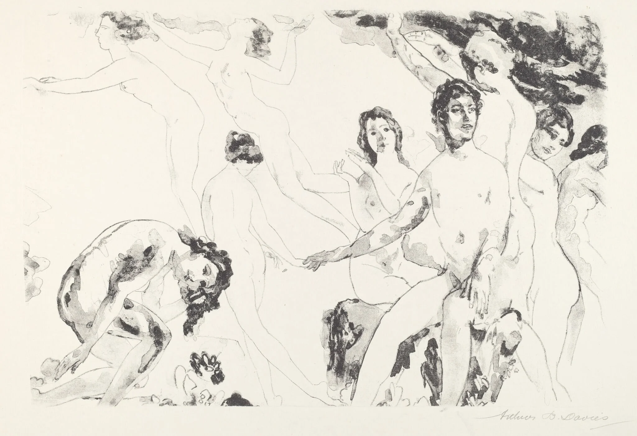 Release at the Gates, by Arthur Bowen Davies, ink, 1920