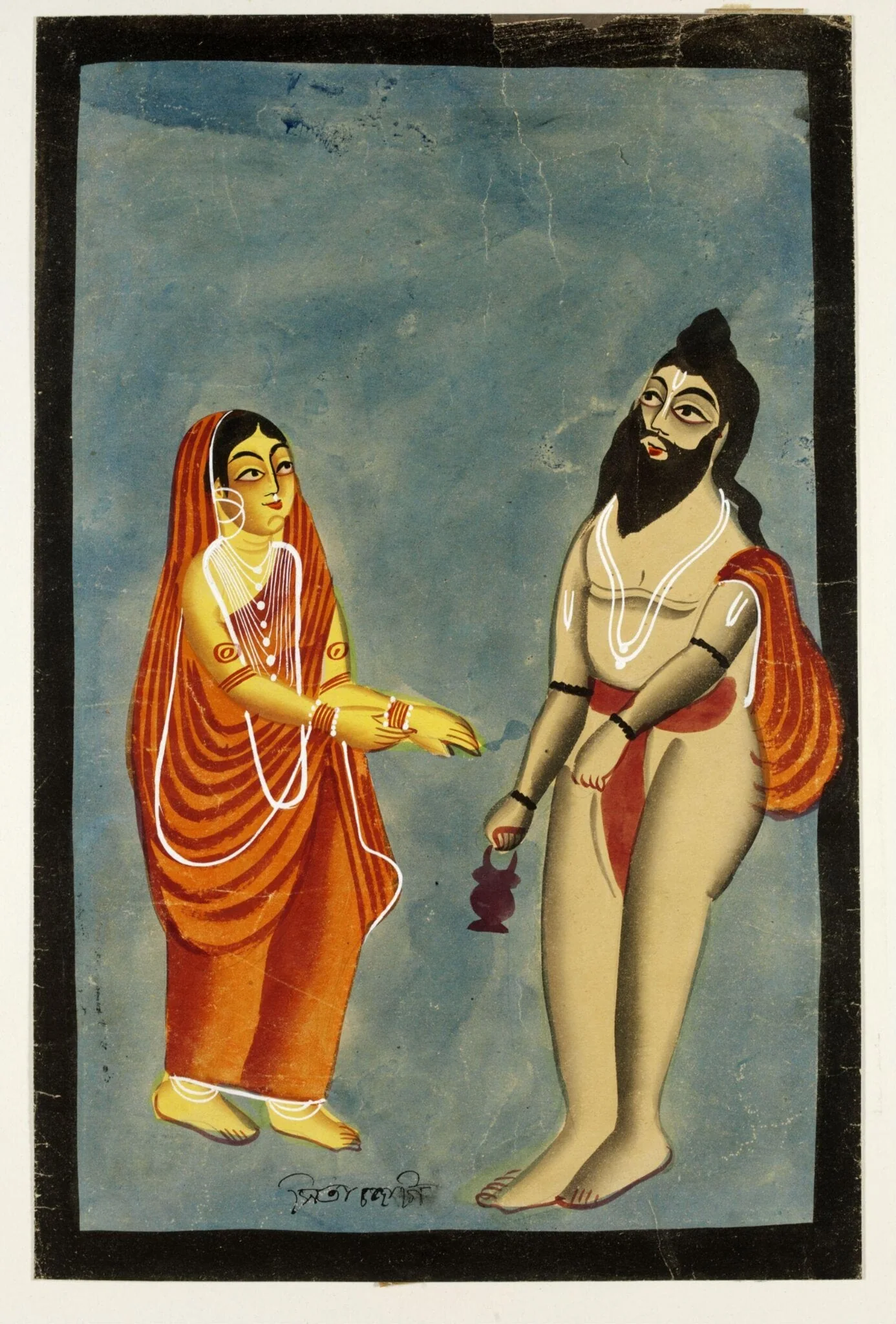 Ravana and Sita, by Unknown, paint, 1885