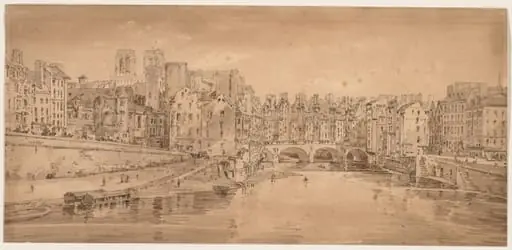 A Selection of Twenty of the Most Picturesque Views in Paris:  View of Pont St. Michel, taken from Pont Neuf