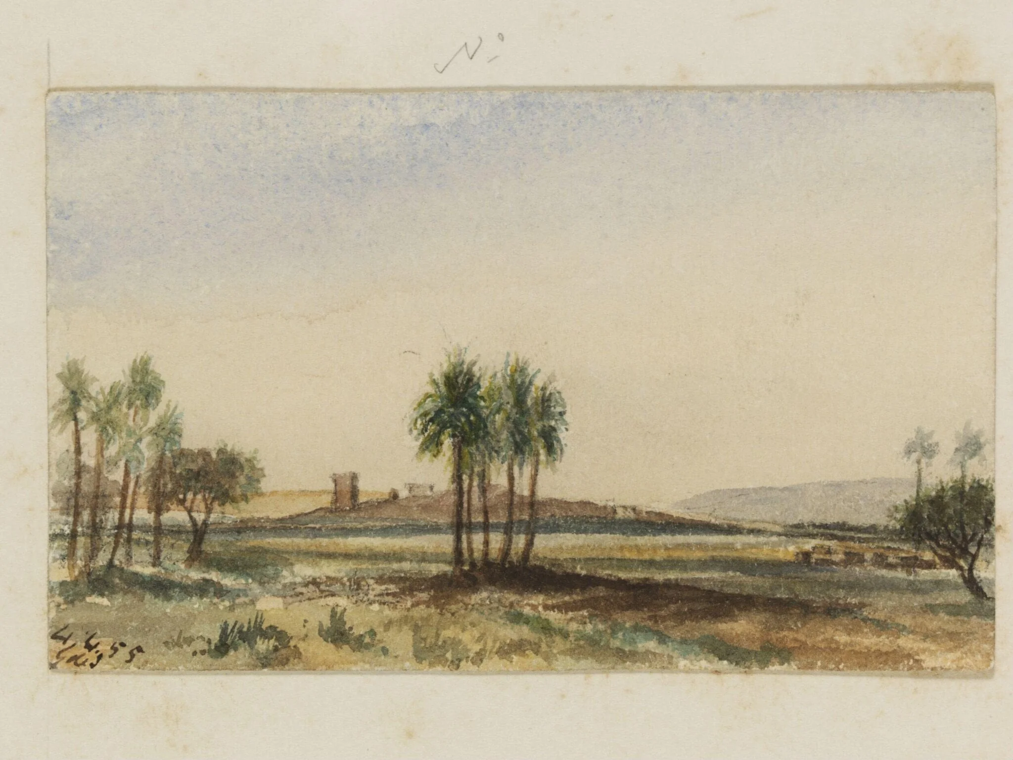 `Temple of Denderah.  Distant view from bank of River.  Upper Egypt'