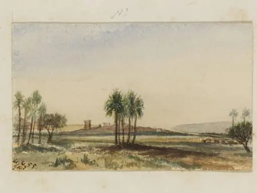 `Temple of Denderah.  Distant view from bank of River.  Upper Egypt'