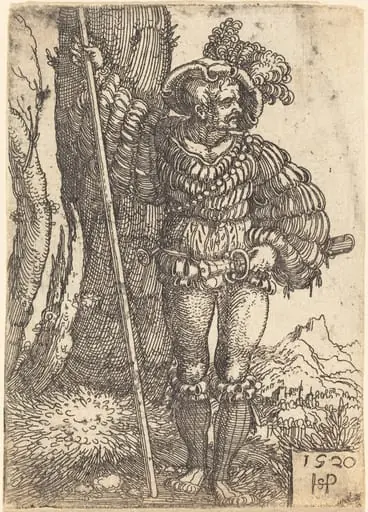 Foot Soldier Standing by a Tree