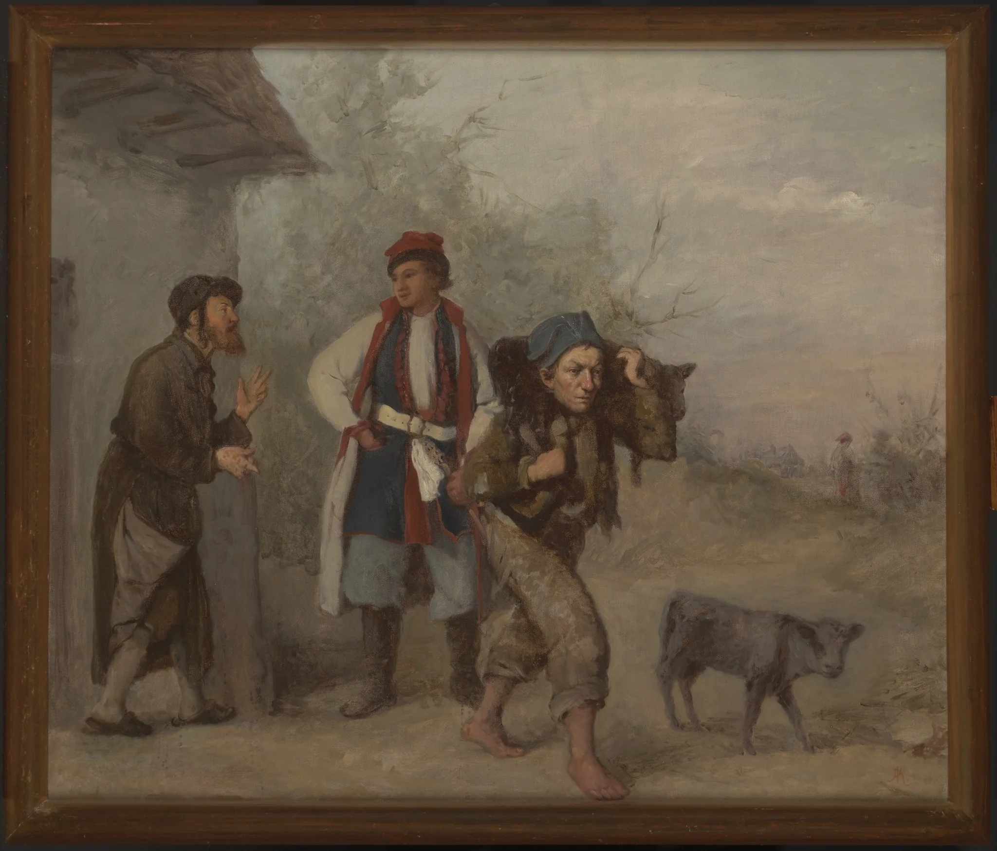 Haggling over a Calf, by Aleksander Kotsis, oil, 1870