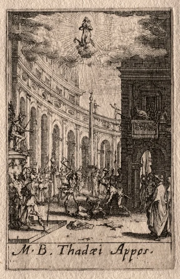 The Martyrdom of the Apostles:  St. Thaddeus, by Jacques Callot, 1632