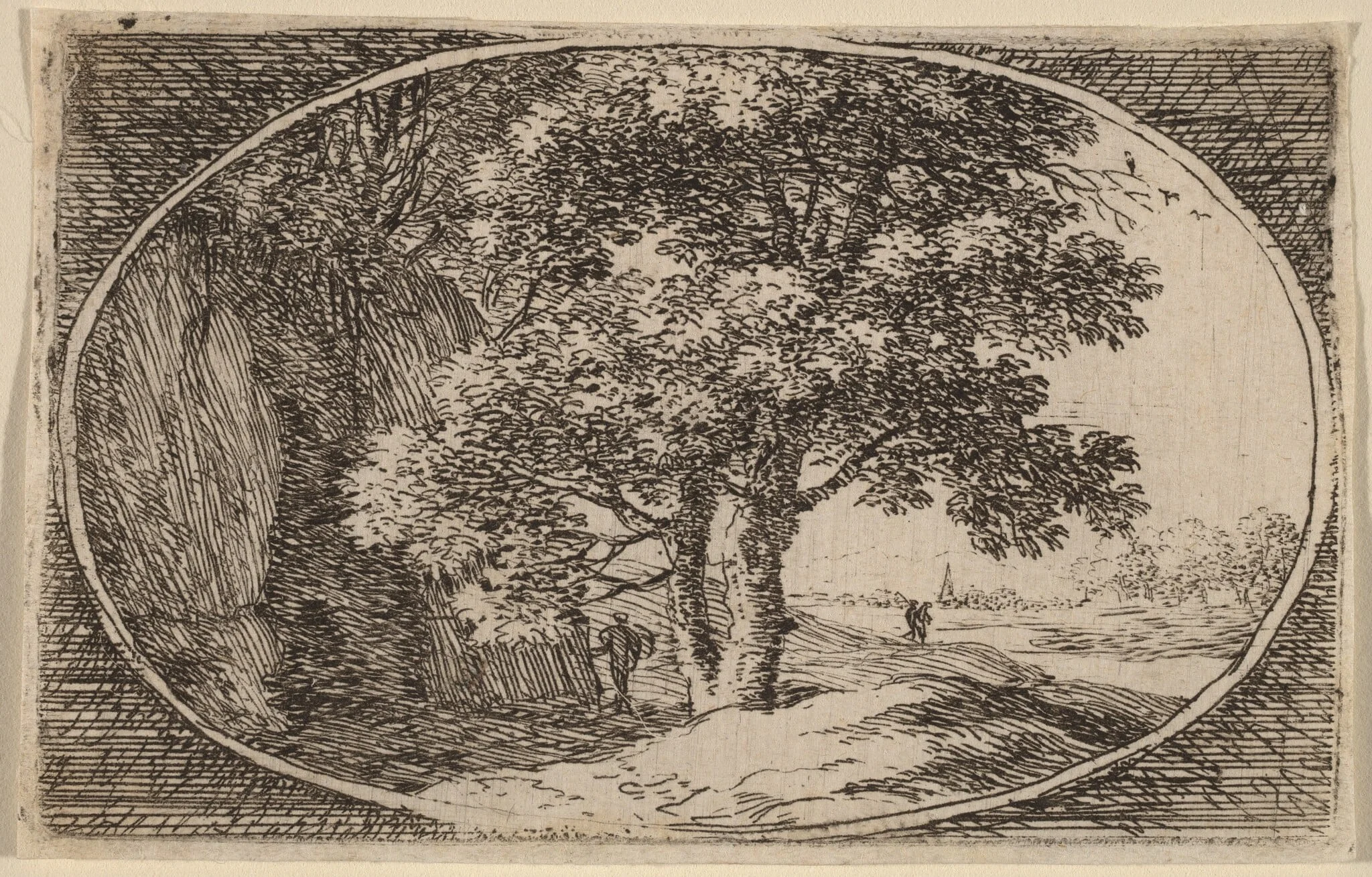 The Tree with a Double Trunk, by Herman van Swanevelt, ink, 1628