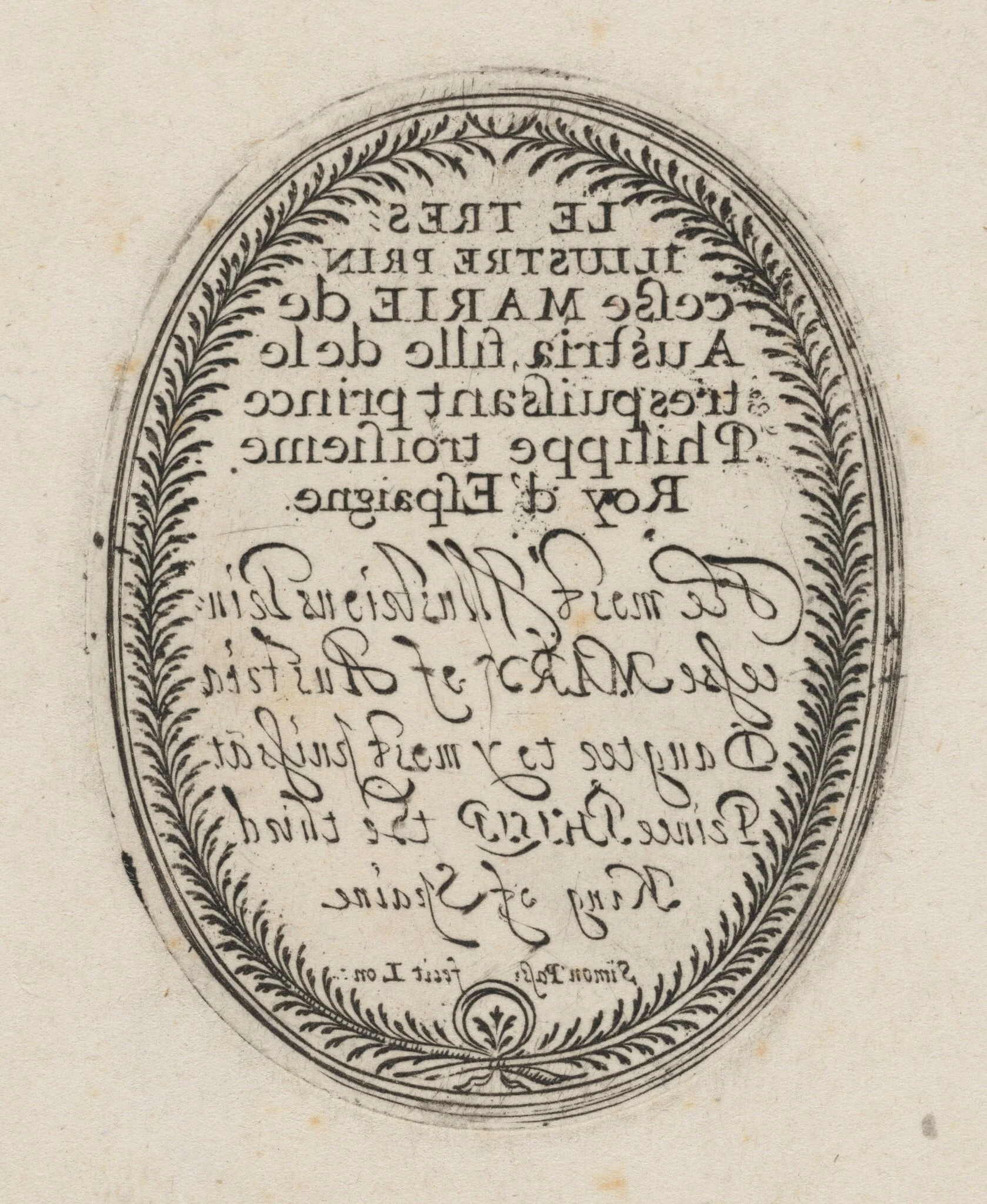 Lettering [bottom half], by Simon van de Passe, ink, 1621