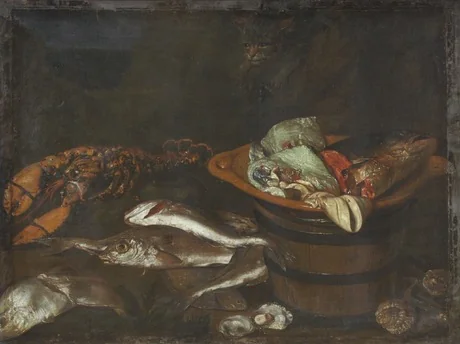 Still life. fishes, by Abraham van Beijeren, oil, 1650