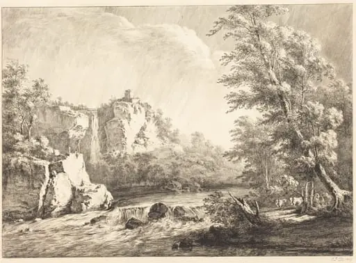 River Landscape with a Passing Storm