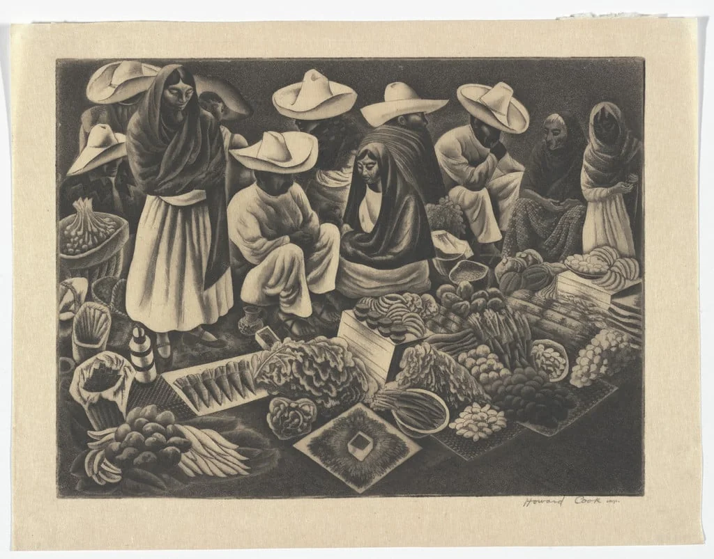 Untitled, by Howard Cook, ink, 1950