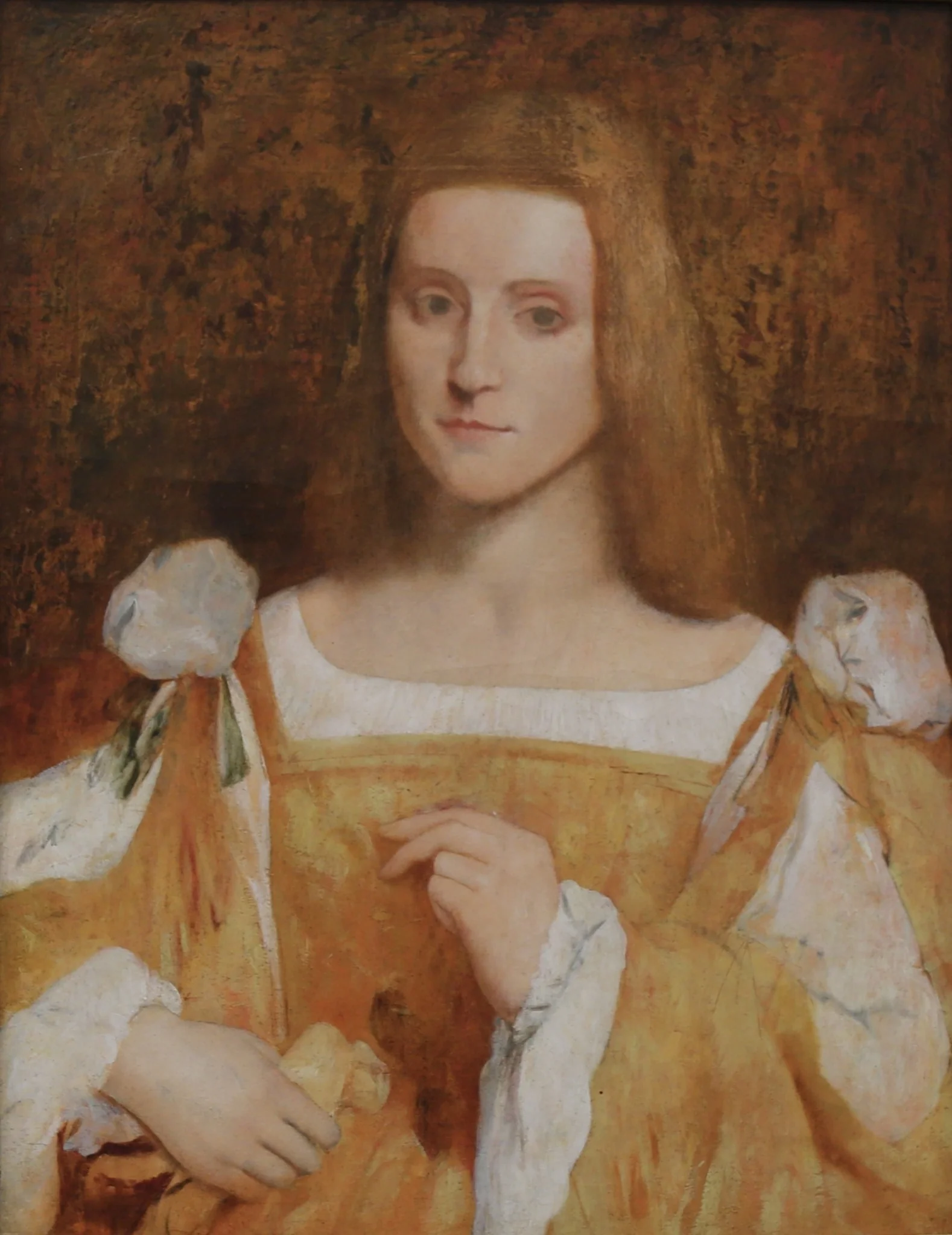 Portrait de femme d’après Caroto, by Edgar Degas, oil, 1867
