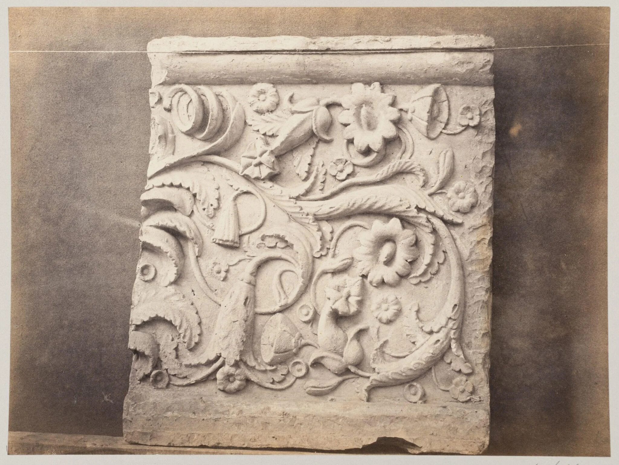 Bas-relief portion of a tomb in marble