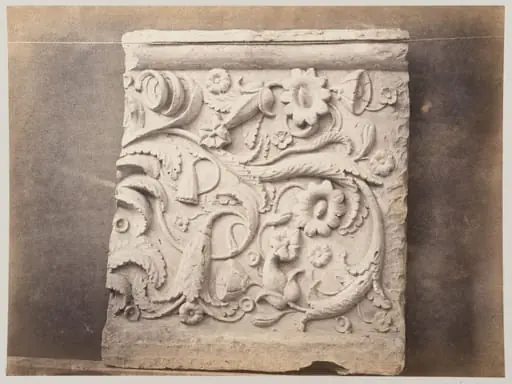 Bas-relief portion of a tomb in marble