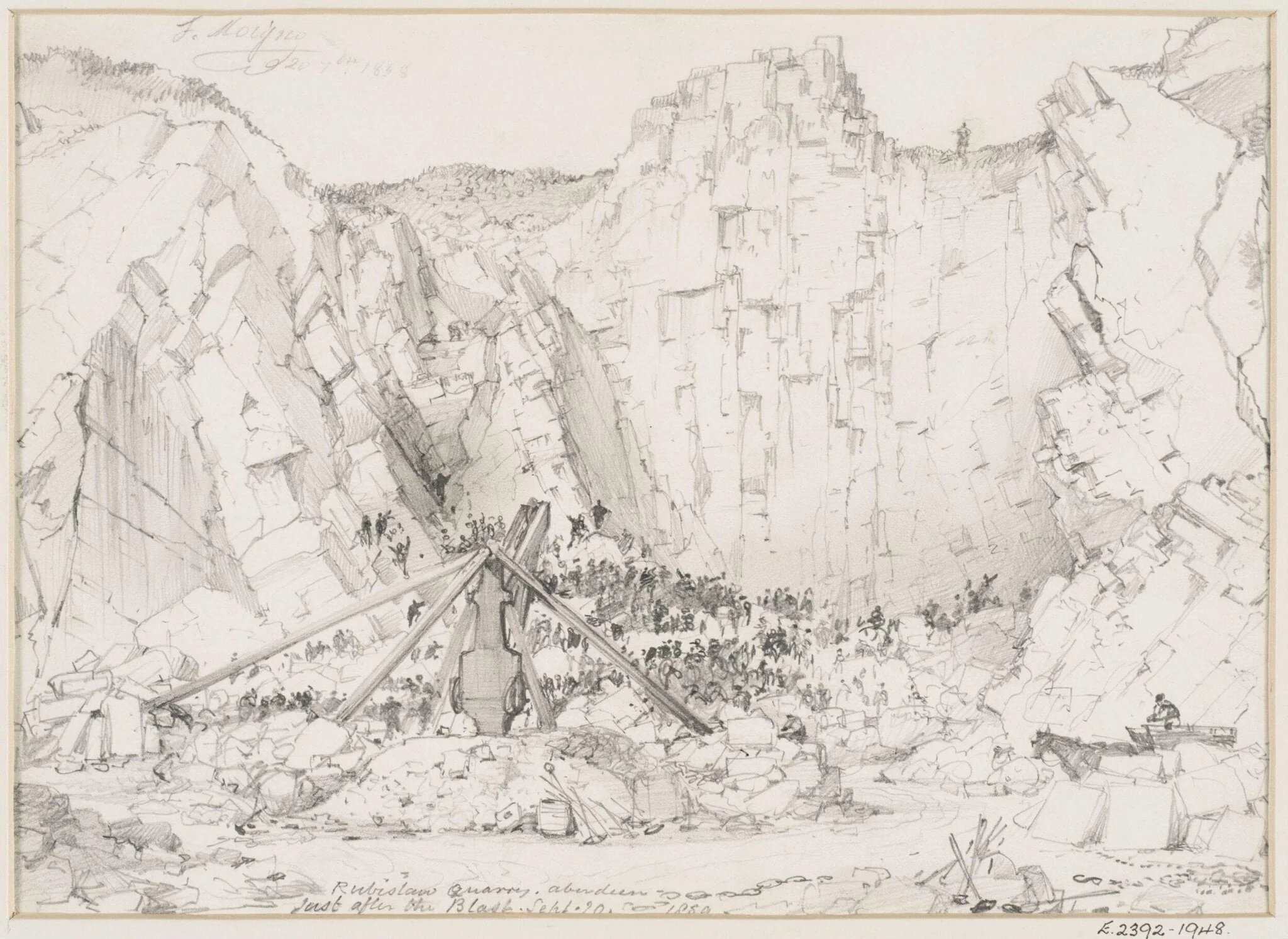 Rubislaw Quarry, Aberdeen - Just after the Blast, by Edward William Cooke, 20
