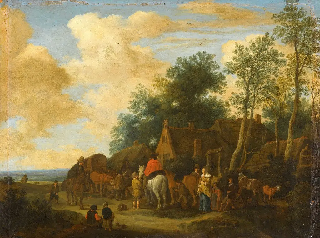 Halting at a roadside inn
