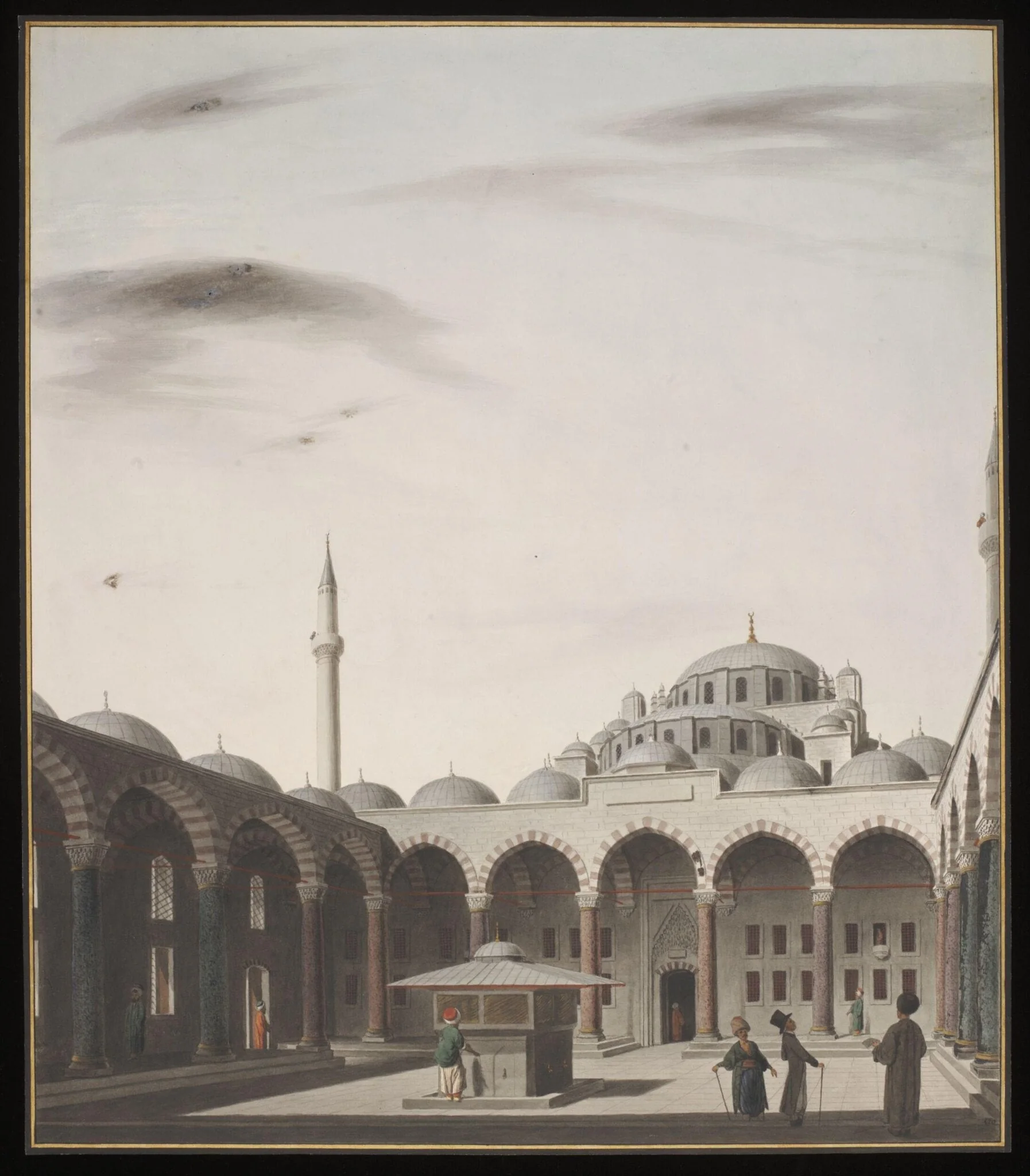 View of the Courtyard of the Fatih Mehmet Camii
