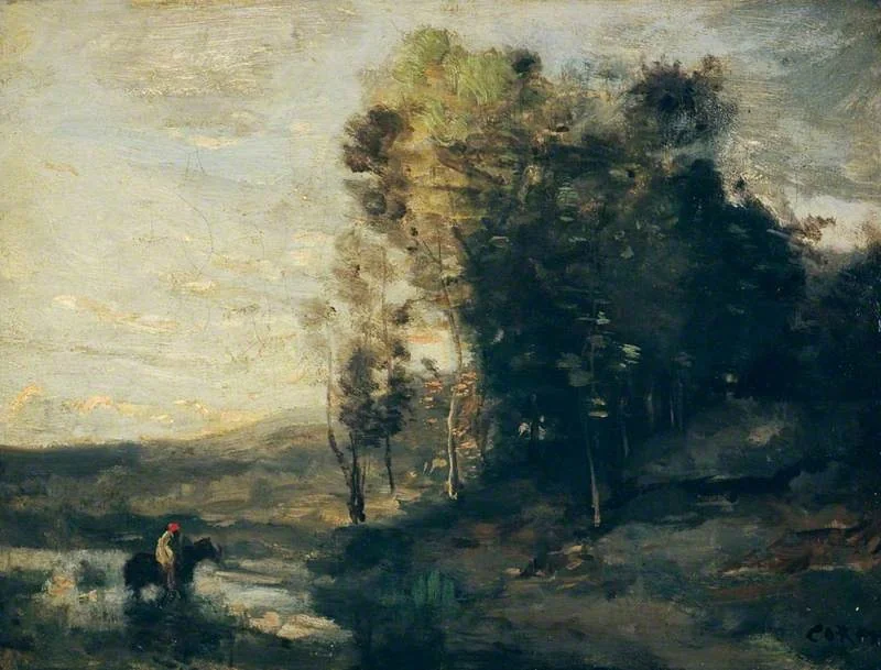 The Watering Place, by Jean Baptiste Camille Corot, oil, 1835