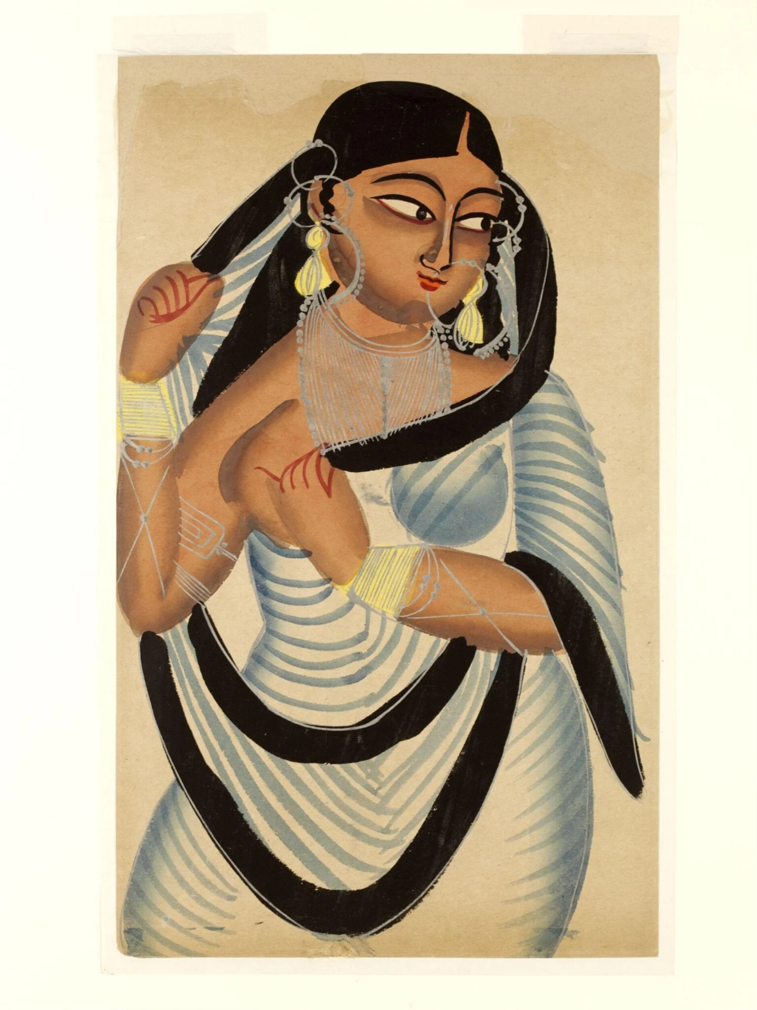 A Bengali courtesan, by Unknown, paint, 1890