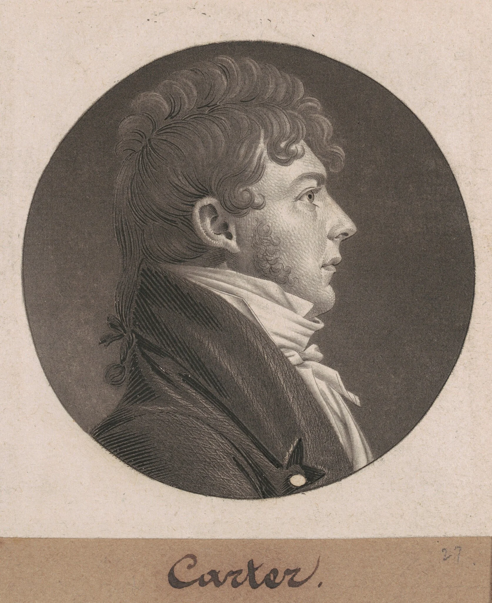 Carter, by Charles Balthazar Julien Févret de Saint-Mémin, ink, 1804