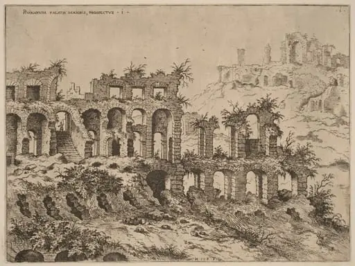 View of the Colosseum with the Palatine in the Background