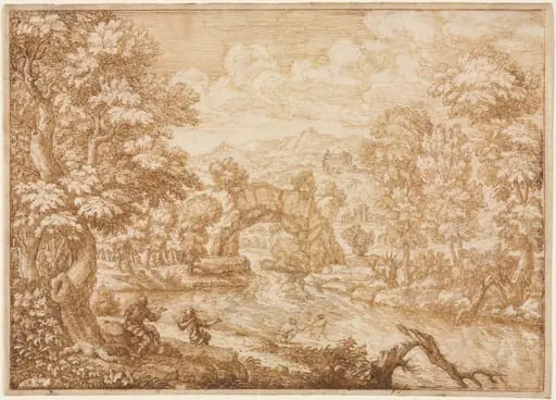 River Landscape with Arched Rock