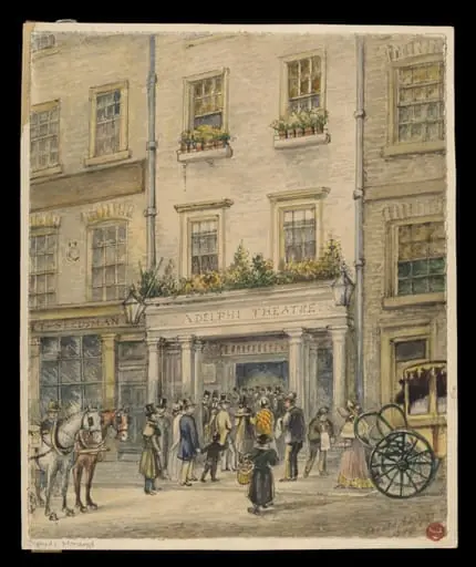 Watercolour of the Adelphi Theatre