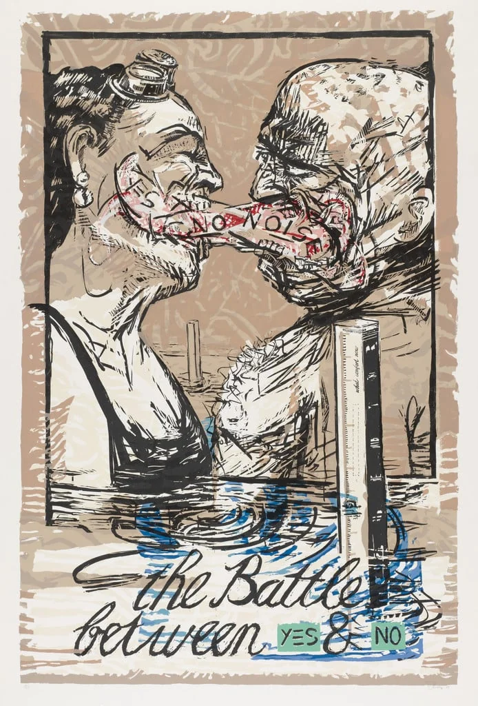 Untitled, by William Kentridge, ink, 1989