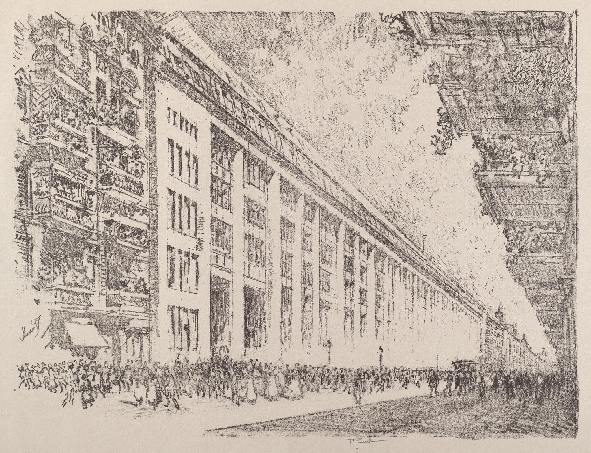 Mid-day, General Electric Works, Berlin, by Joseph Pennell, ink, 1921