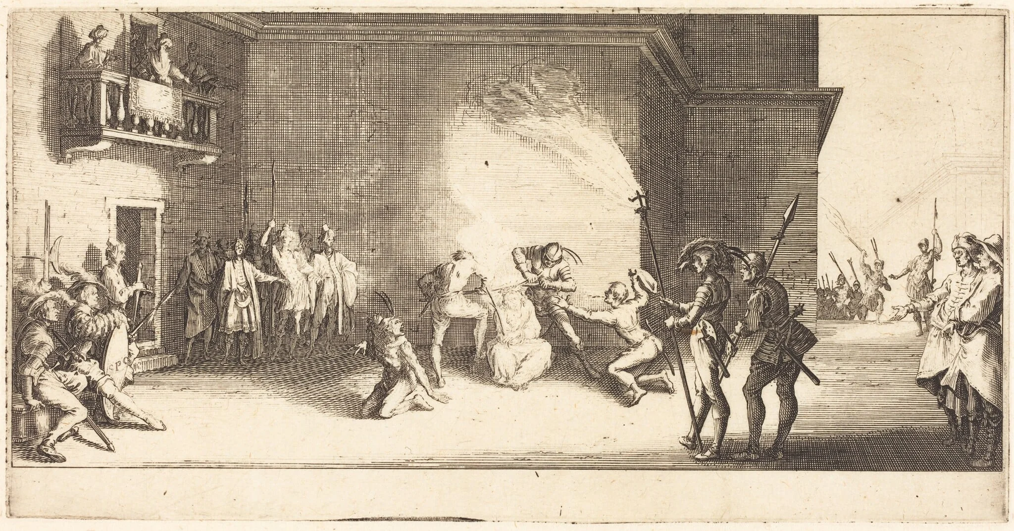 The Crowning with Thorns, by Jacques Callot, ink, 1618