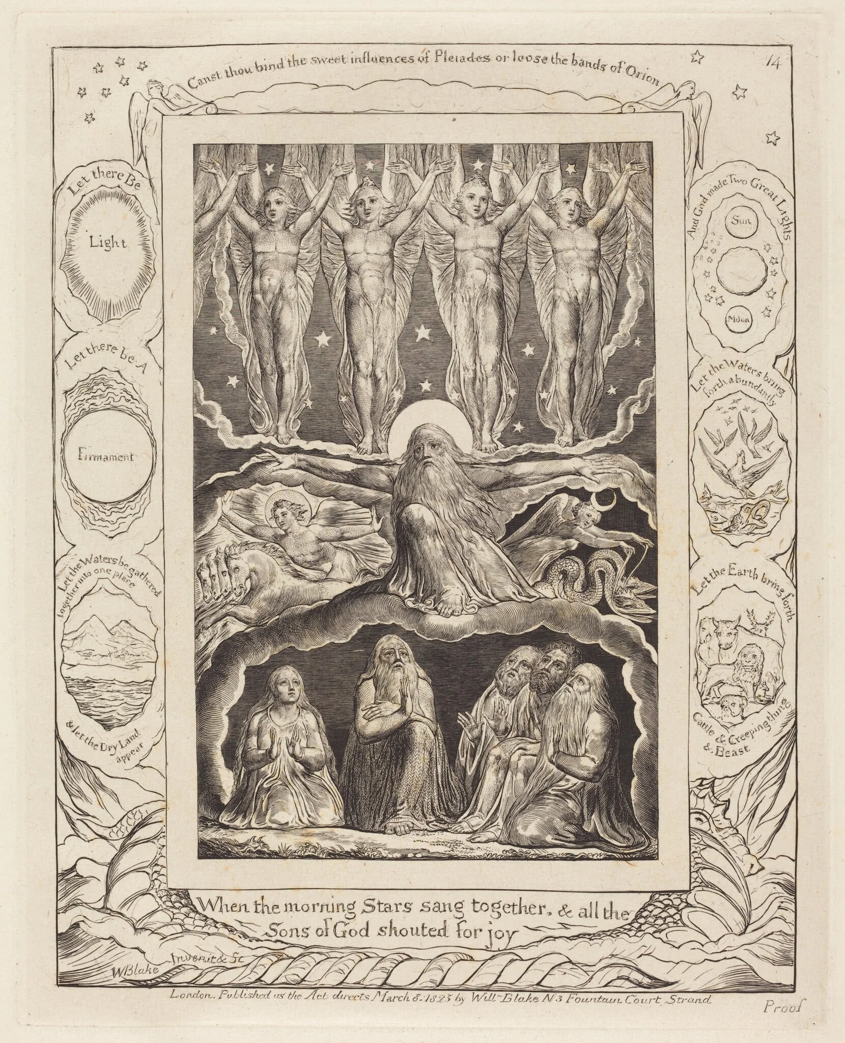 The Creation, by William Blake, ink, 1825