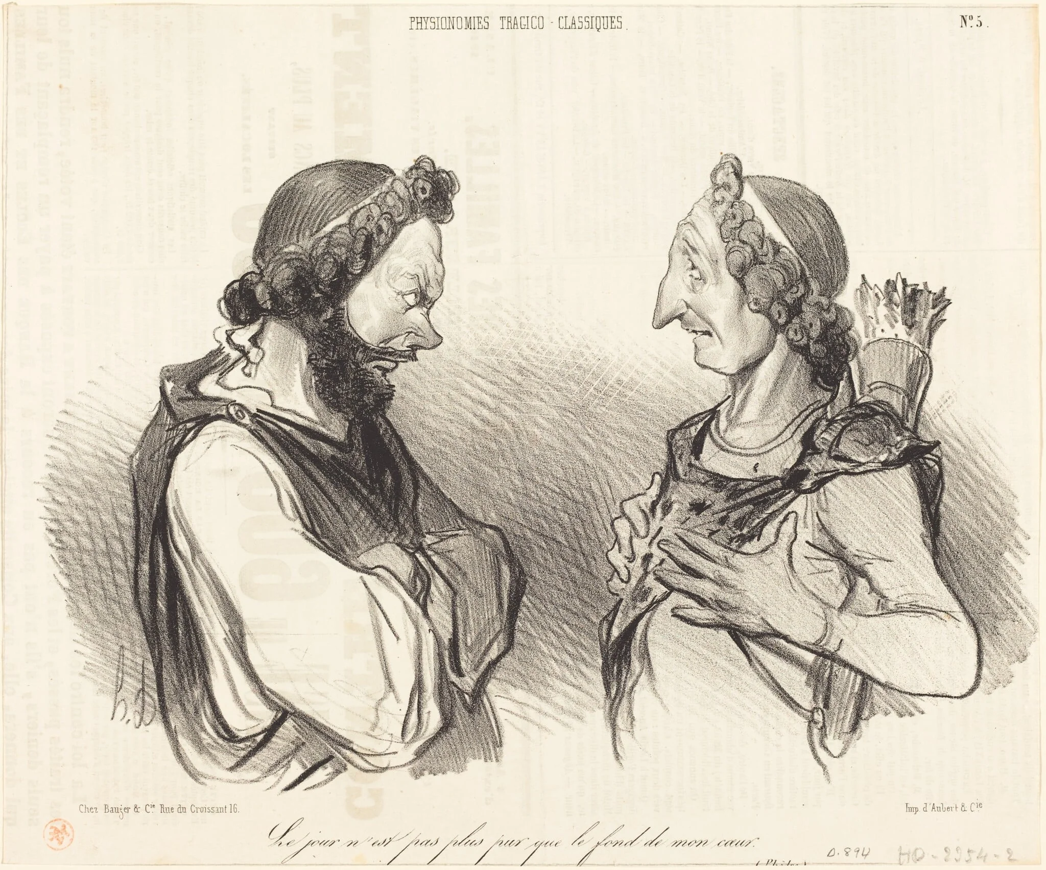 Le Jour n'est pas plus pur..., by Honoré Daumier, ink, 1841