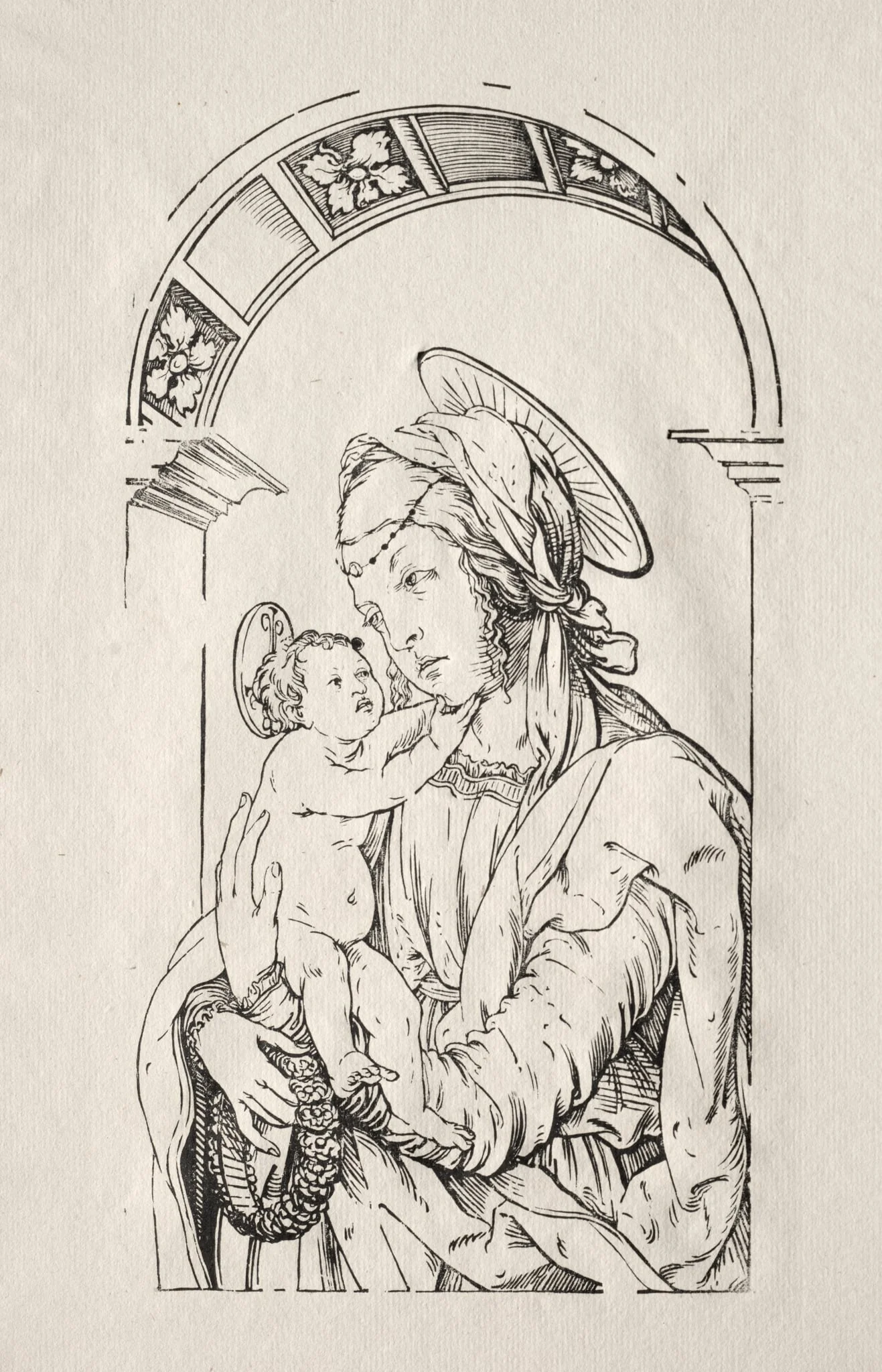 The Virgin with the Child under an arch, by Hans Burgkmair the Elder, 1508