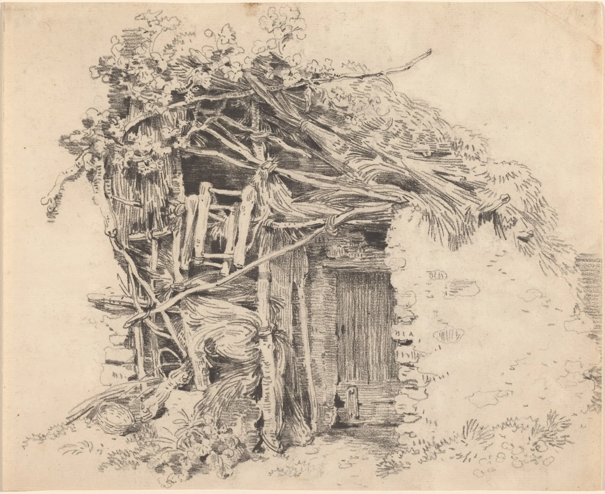 Corner of a Rustic Barn, by Sigmund Freudenberger, chalk, 1770